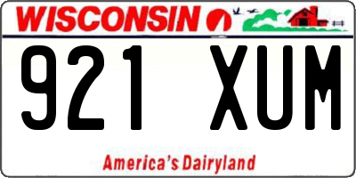 WI license plate 921XUM