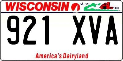 WI license plate 921XVA