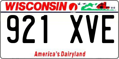 WI license plate 921XVE