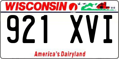WI license plate 921XVI