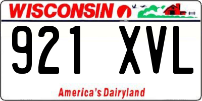 WI license plate 921XVL