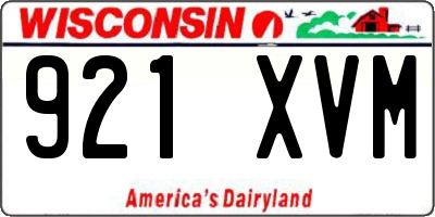 WI license plate 921XVM