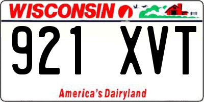 WI license plate 921XVT