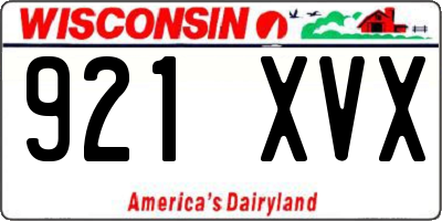WI license plate 921XVX