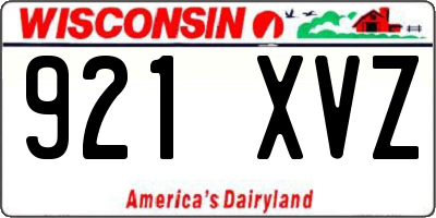 WI license plate 921XVZ