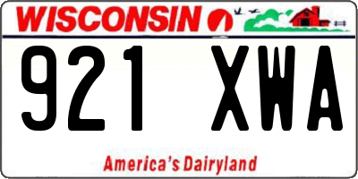 WI license plate 921XWA