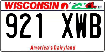 WI license plate 921XWB