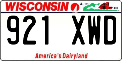 WI license plate 921XWD