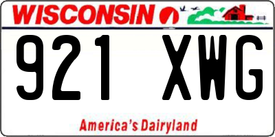 WI license plate 921XWG