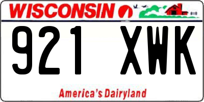 WI license plate 921XWK