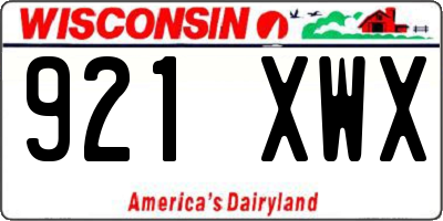 WI license plate 921XWX