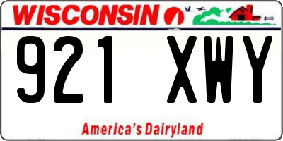 WI license plate 921XWY
