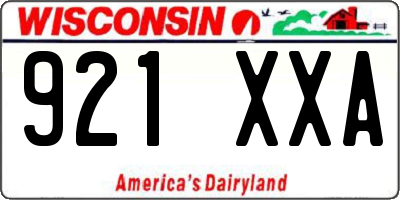 WI license plate 921XXA