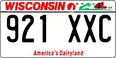 WI license plate 921XXC