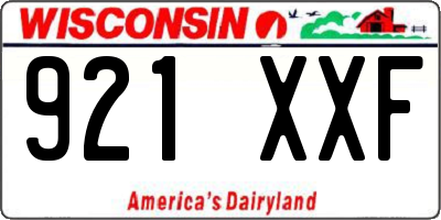 WI license plate 921XXF