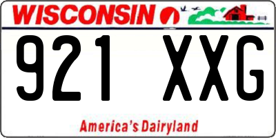 WI license plate 921XXG