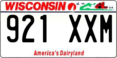 WI license plate 921XXM
