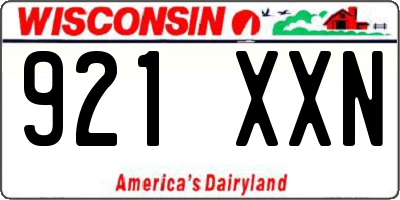 WI license plate 921XXN