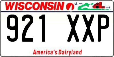 WI license plate 921XXP
