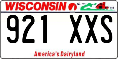 WI license plate 921XXS