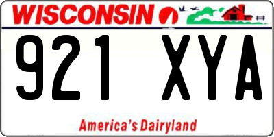 WI license plate 921XYA