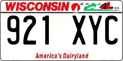 WI license plate 921XYC