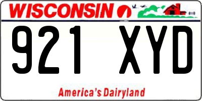 WI license plate 921XYD
