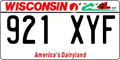 WI license plate 921XYF