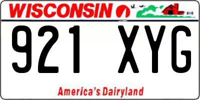 WI license plate 921XYG