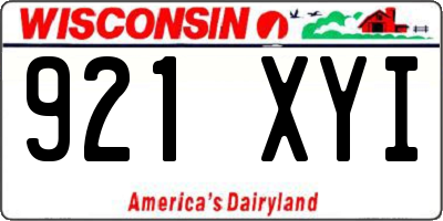 WI license plate 921XYI