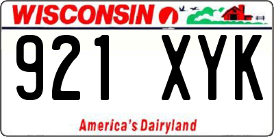 WI license plate 921XYK