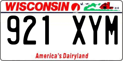 WI license plate 921XYM