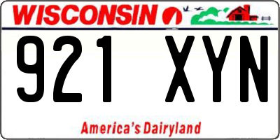WI license plate 921XYN