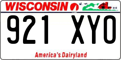 WI license plate 921XYO