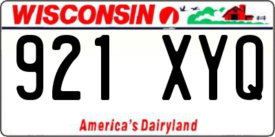 WI license plate 921XYQ
