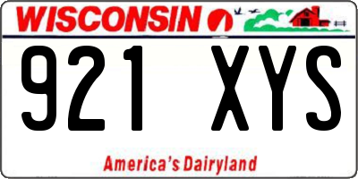 WI license plate 921XYS