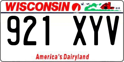 WI license plate 921XYV