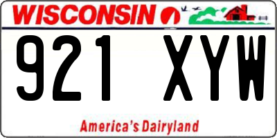 WI license plate 921XYW