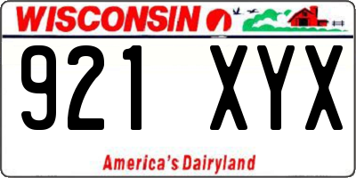 WI license plate 921XYX