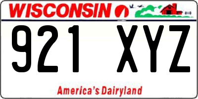 WI license plate 921XYZ