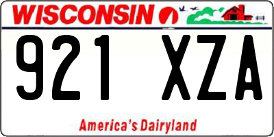 WI license plate 921XZA