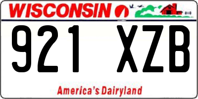 WI license plate 921XZB