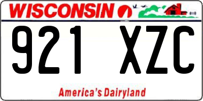 WI license plate 921XZC