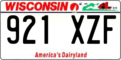 WI license plate 921XZF