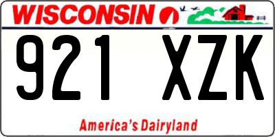 WI license plate 921XZK