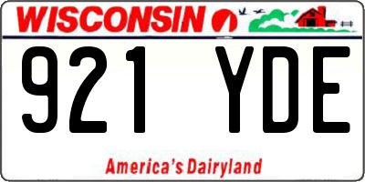 WI license plate 921YDE