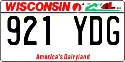 WI license plate 921YDG