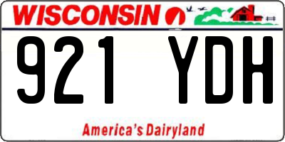 WI license plate 921YDH
