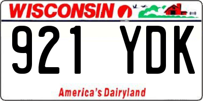 WI license plate 921YDK