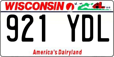 WI license plate 921YDL